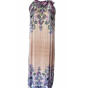 Womens Plus Size Maxi Dress by Ace Fashions Size XXL Tan and Paisley 18 20 NEW
